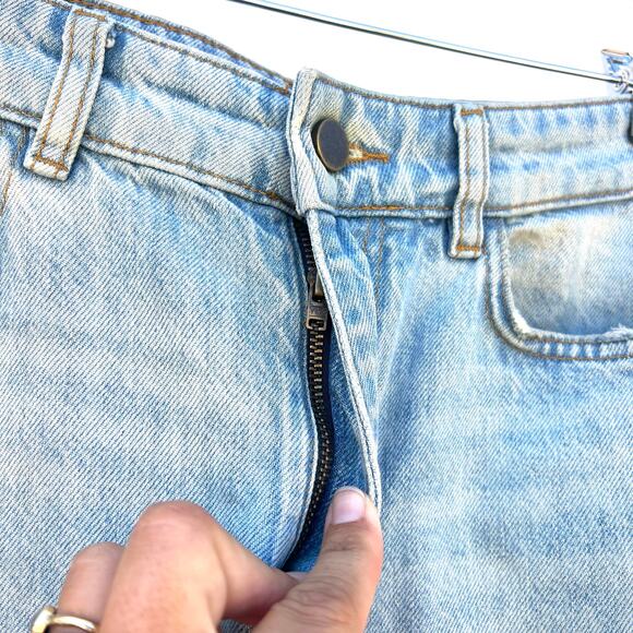 ME+EM Frayed Hem Engineered-Leg Jeans Barrel Pants Size 25 Cotton Blue - Picture 7 of 15